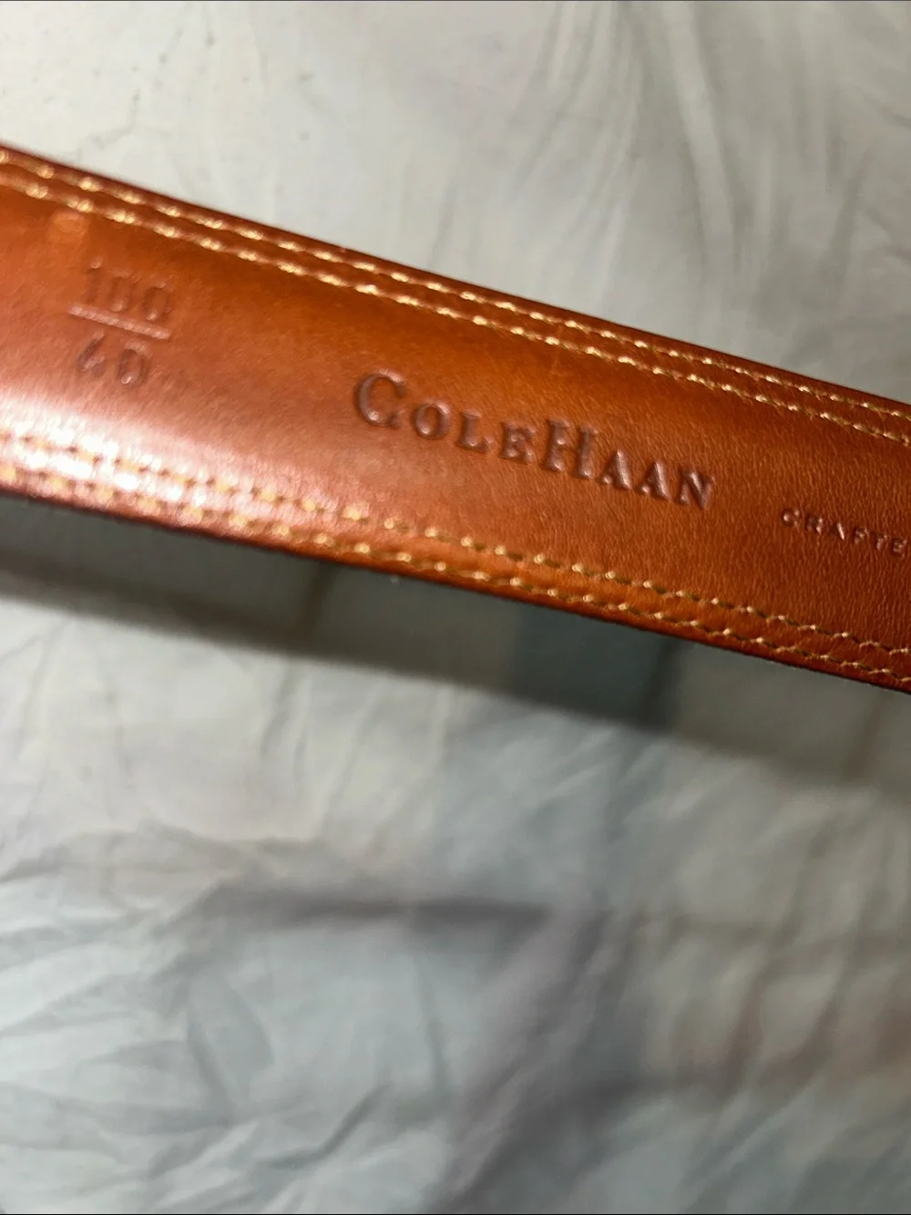 Cole Haan Brown Leather Belt with Red Logo Tab size 40